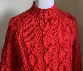 Neu mit Etikett: 990 $ Saint Laurent Herren Rundhalspullover Pullover Rot S Italien