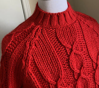 Neu mit Etikett: 990 $ Saint Laurent Herren Rundhalspullover Pullover Rot S Italien