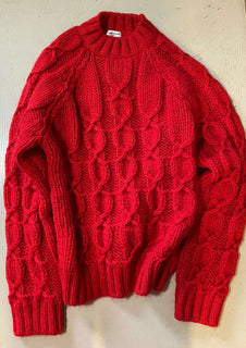Neu mit Etikett: 990 $ Saint Laurent Herren Rundhalspullover Pullover Rot S Italien