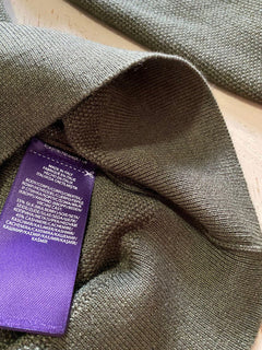 Neu mit Etikett: 795 $ Ralph Lauren Purple Label Herren-Seiden-/Kaschmir-Rundhalspullover DK Sage M