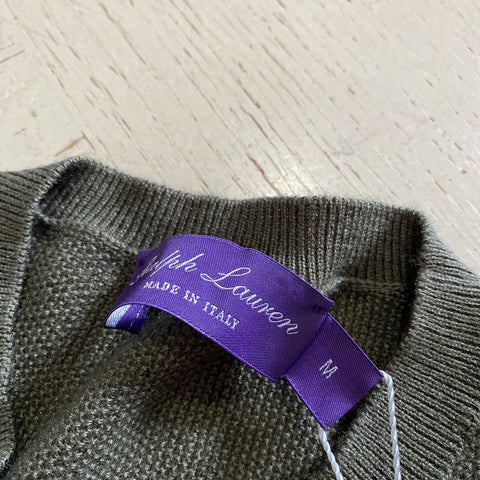 NWT $795 Ralph Lauren Purple Label Men Silk/Cashmere Crewneck Sweater DK Sage M