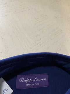 NWT $450 Ralph Lauren Purple Label Men Dress Shirt Color Indigo Size L Italy