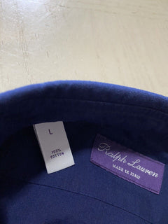 NWT $450 Ralph Lauren Purple Label Men Dress Shirt Color Indigo Size L Italy