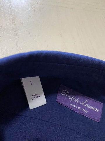 Neu mit Etikett: 450 $ Ralph Lauren Purple Label Herrenhemd, Farbe Indigo, Größe L, Italien