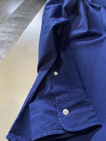 Neu mit Etikett: 450 $ Ralph Lauren Purple Label Herrenhemd, Farbe Indigo, Größe L, Italien