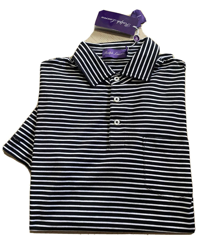 NWT Ralph Lauren Purple Label Men's Polo Shirt Color Black/White Size S