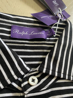 NWT Ralph Lauren Purple Label Men's Polo Shirt Color Black/White Size S