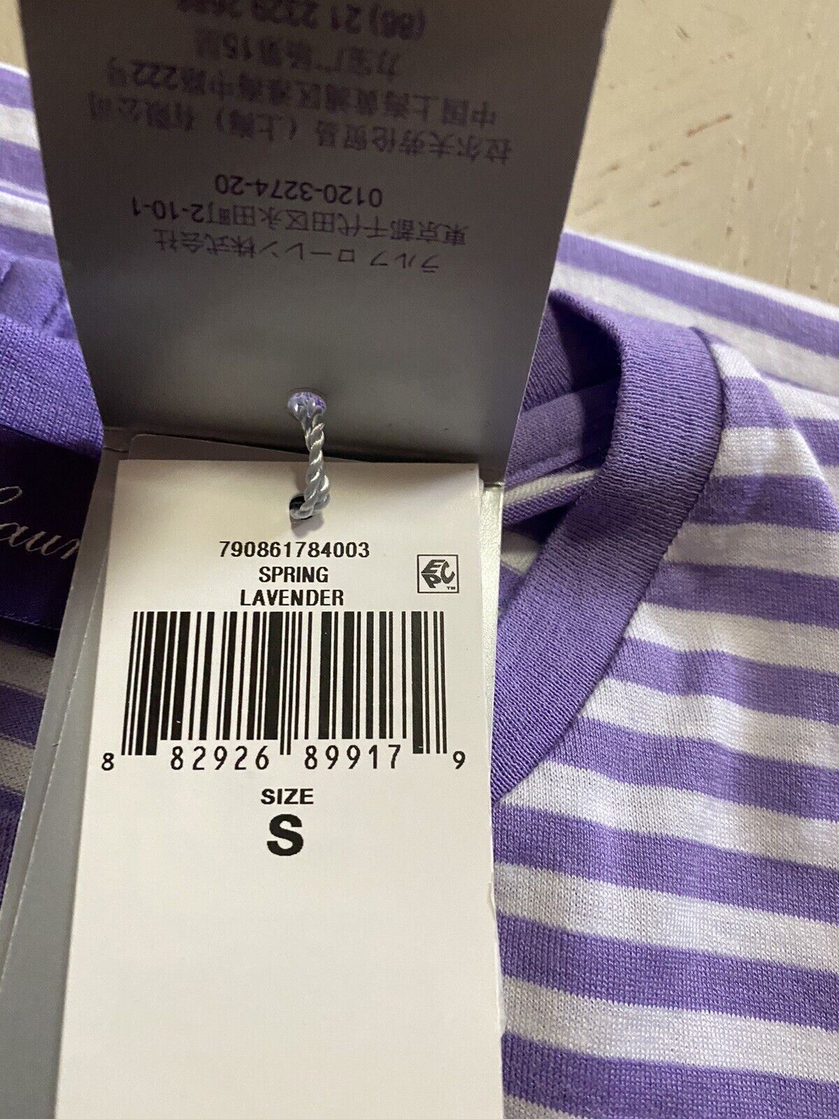 Neu mit Etikett: Ralph Lauren Purple Label Herren-Baumwoll-T-Shirt, Lila/Weiß, S, Italien