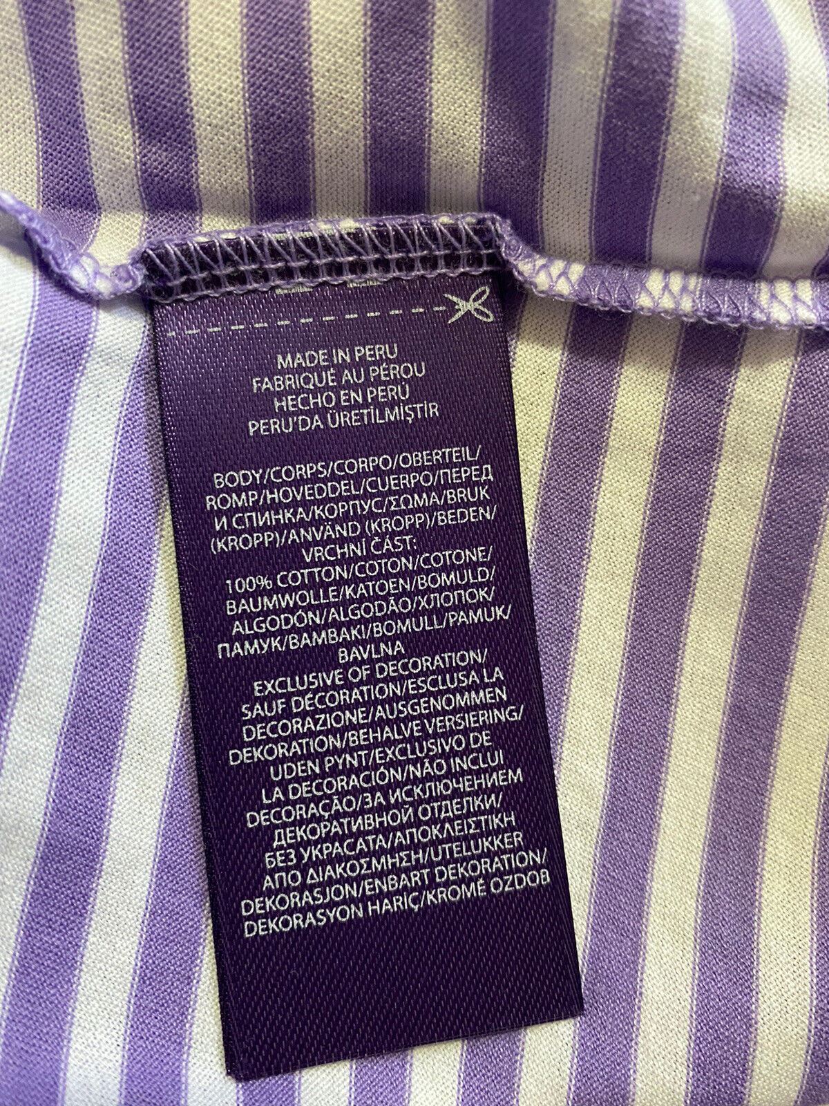 Neu mit Etikett: Ralph Lauren Purple Label Herren-Baumwoll-T-Shirt, Lila/Weiß, S, Italien