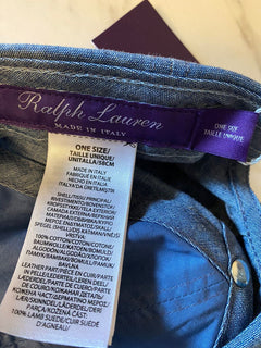Neu mit Etikett: Ralph Lauren Purple Label Logo Baseball Cap, Blau, Einheitsgröße, Italien