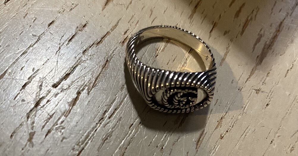 New Authentic GUCCI Women Silver GG Ring Size 5 US/9 Italy