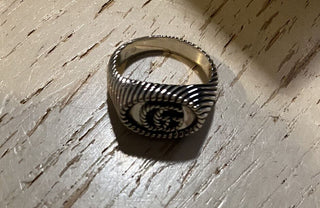 New Authentic GUCCI Women Silver GG Ring Size 5 US/9 Italy