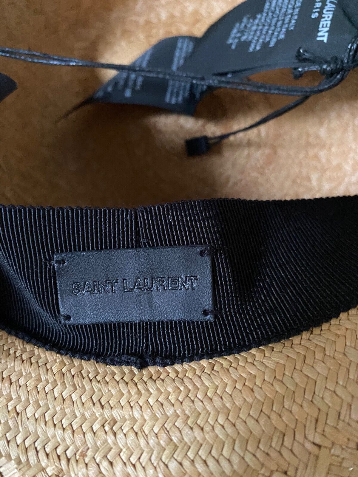 NWT $995 Saint Laurent Mens Straw Hat Beige L ( 59 ) Italy