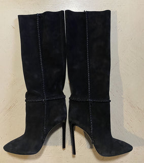 NIB $1695 Saint Laurent Damen Wildlederstiefel Schuhe Schwarz 552677 10,5 US/40,5 Eu