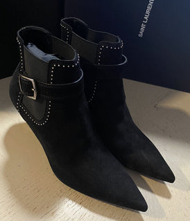 NIB $1595 Saint Laurent Damen Wildlederstiefel Schuhe Schwarz 567615 9,5 US/39,5 Eu