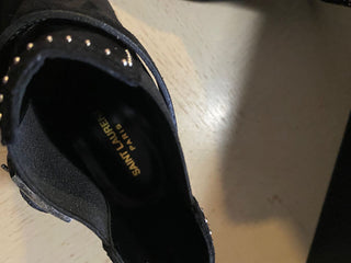 NIB $1595 Saint Laurent Damen Wildlederstiefel Schuhe Schwarz 567615 9,5 US/39,5 Eu