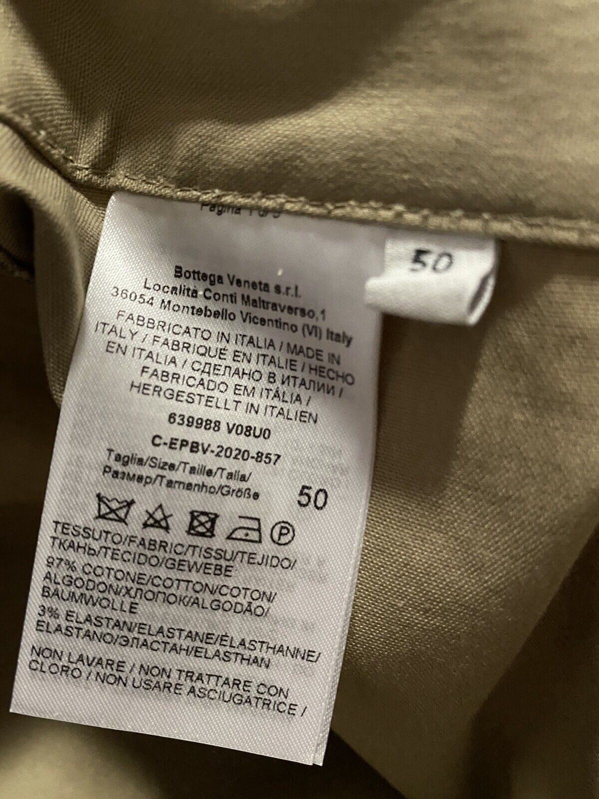 NWT $890 Bottega Veneta Mens Stretch Light Cotton Pants Sand/LT Brown 34 US/50 E
