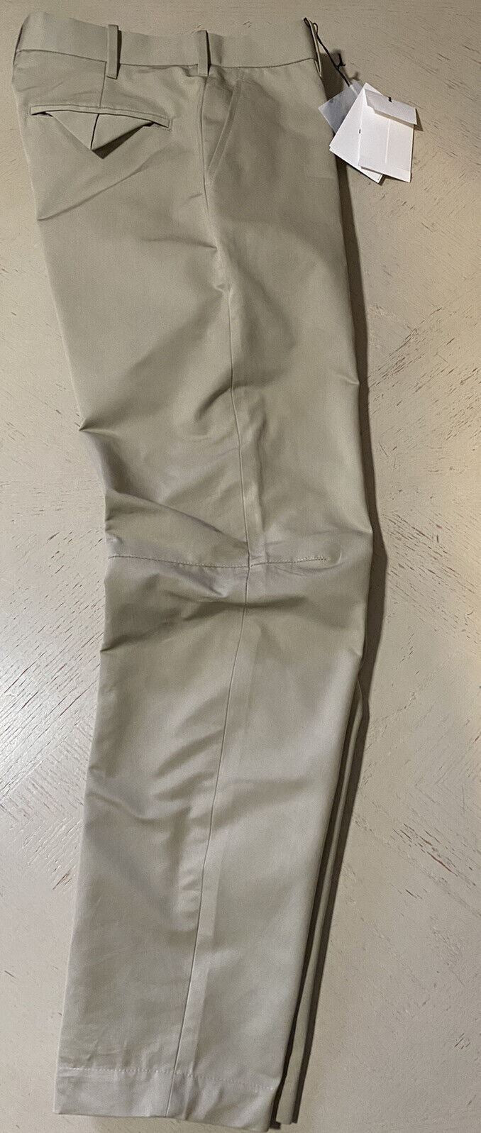 Neu mit Etikett: 790 $ Bottega Veneta Herren Copact Baumwollhose Sand/LT Brown 36 US/52 Eu