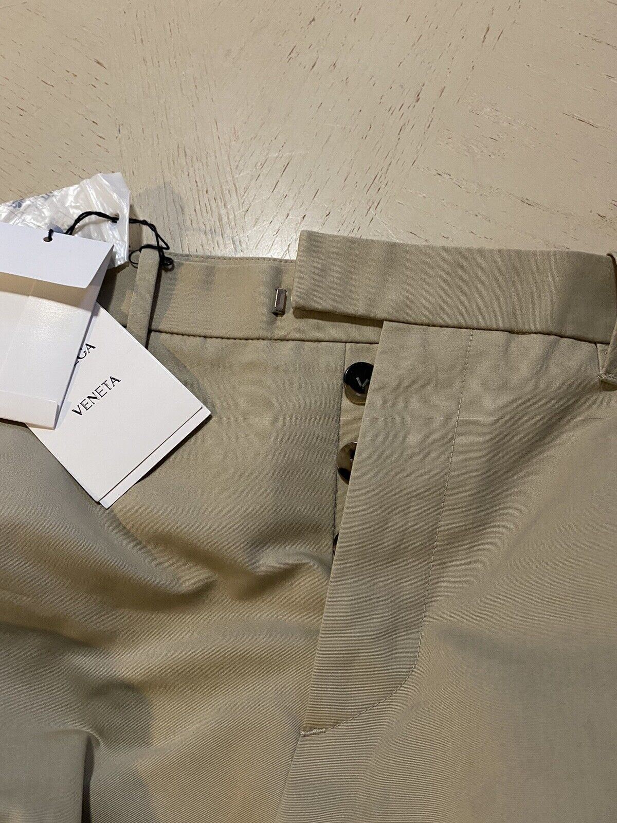 NWT $790 Bottega Veneta Mens Copact Cotton Pants Sand/LT Brown 36 US/52 Eu