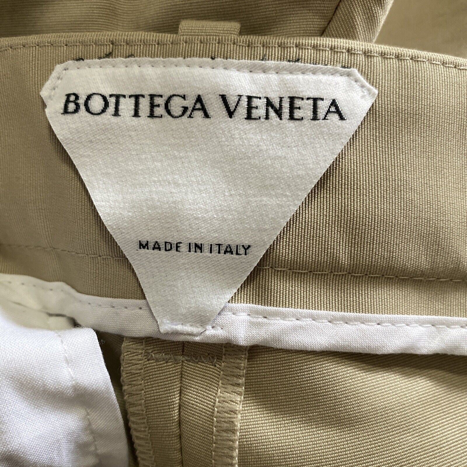 NWT $790 Bottega Veneta Mens Copact Cotton Pants Sand/LT Brown 36 US/52 Eu