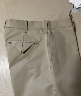 Neu mit Etikett: 790 $ Bottega Veneta Herren Copact Baumwollhose Sand/LT Brown 38 US/54 Eu