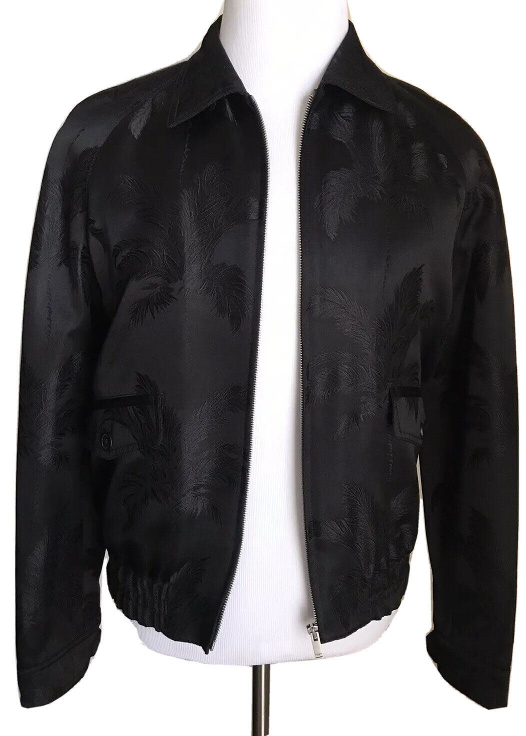 New $2690 Saint Laurent Zipped Raglan Jacket Coat Black 38 US ( 48 Eu ) Italy
