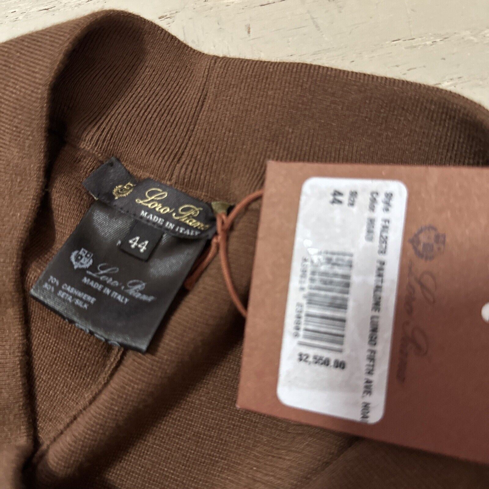 New $2550 Loro Piana Lungo Cashmere & Silk Pants Color: MARRON GLACE 44/10 Italy