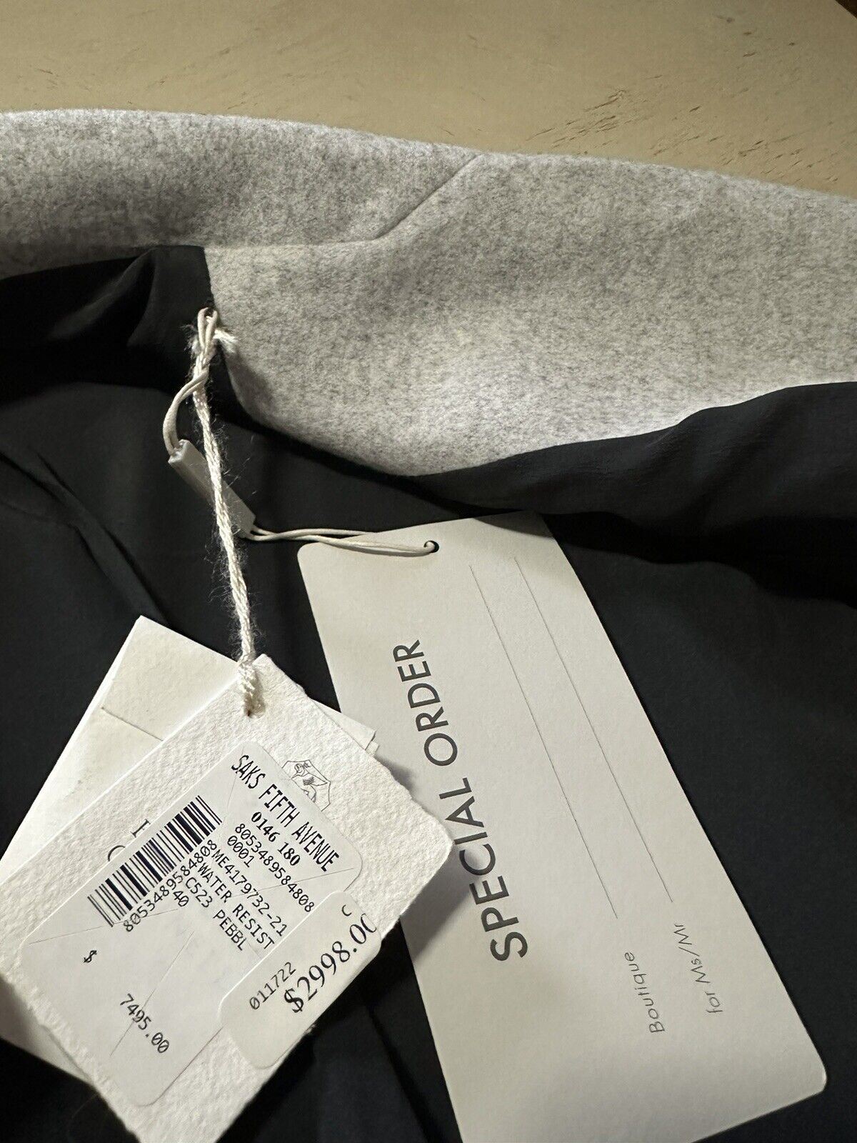 Новое водостойкое шерстяное пальто Brunello Cucinelli за 7495 долларов США, цвет Pebbl Grey 40/4