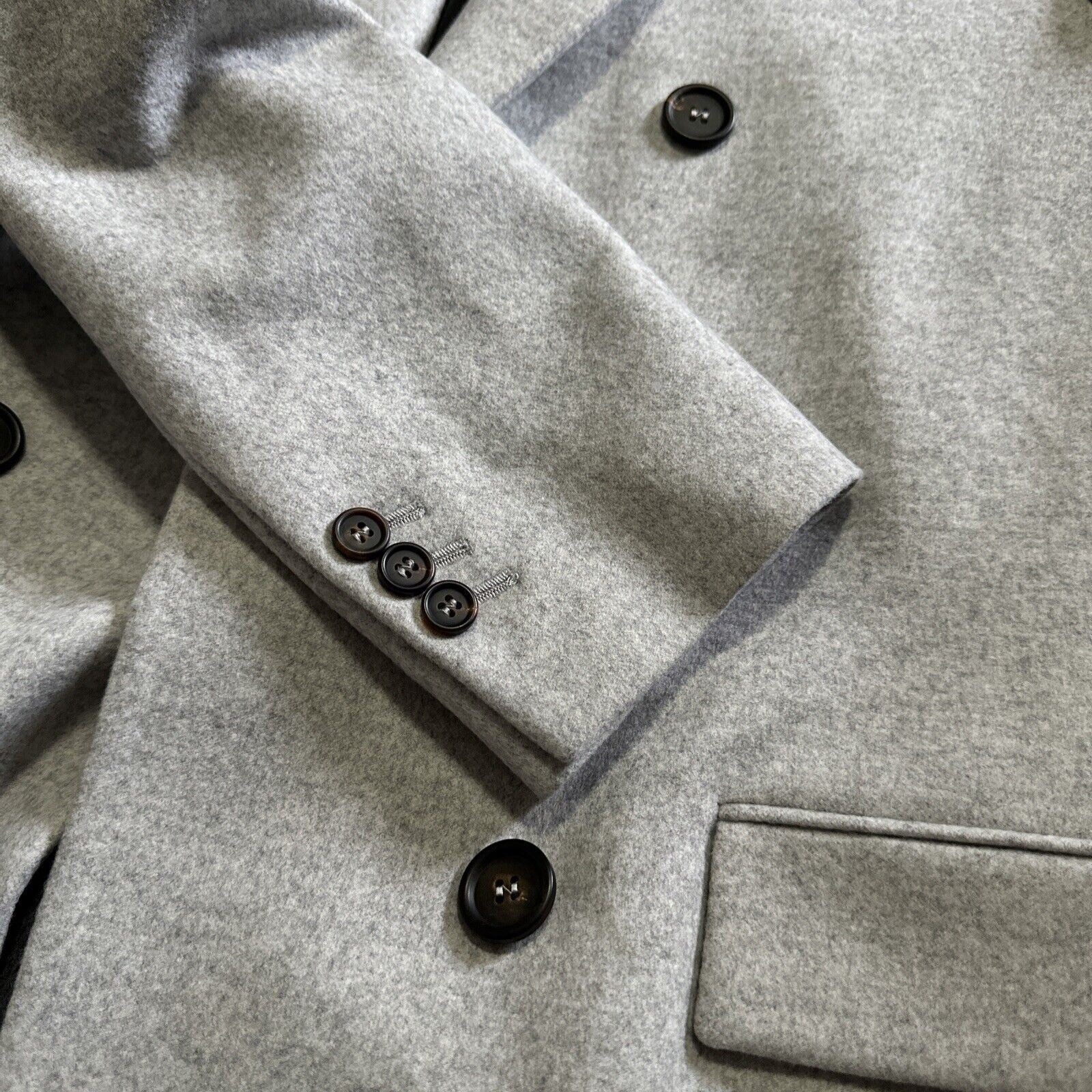 New $7495 Brunello Cucinelli Water Resistant Wool Blend Coat Pebbl Gray 40/4