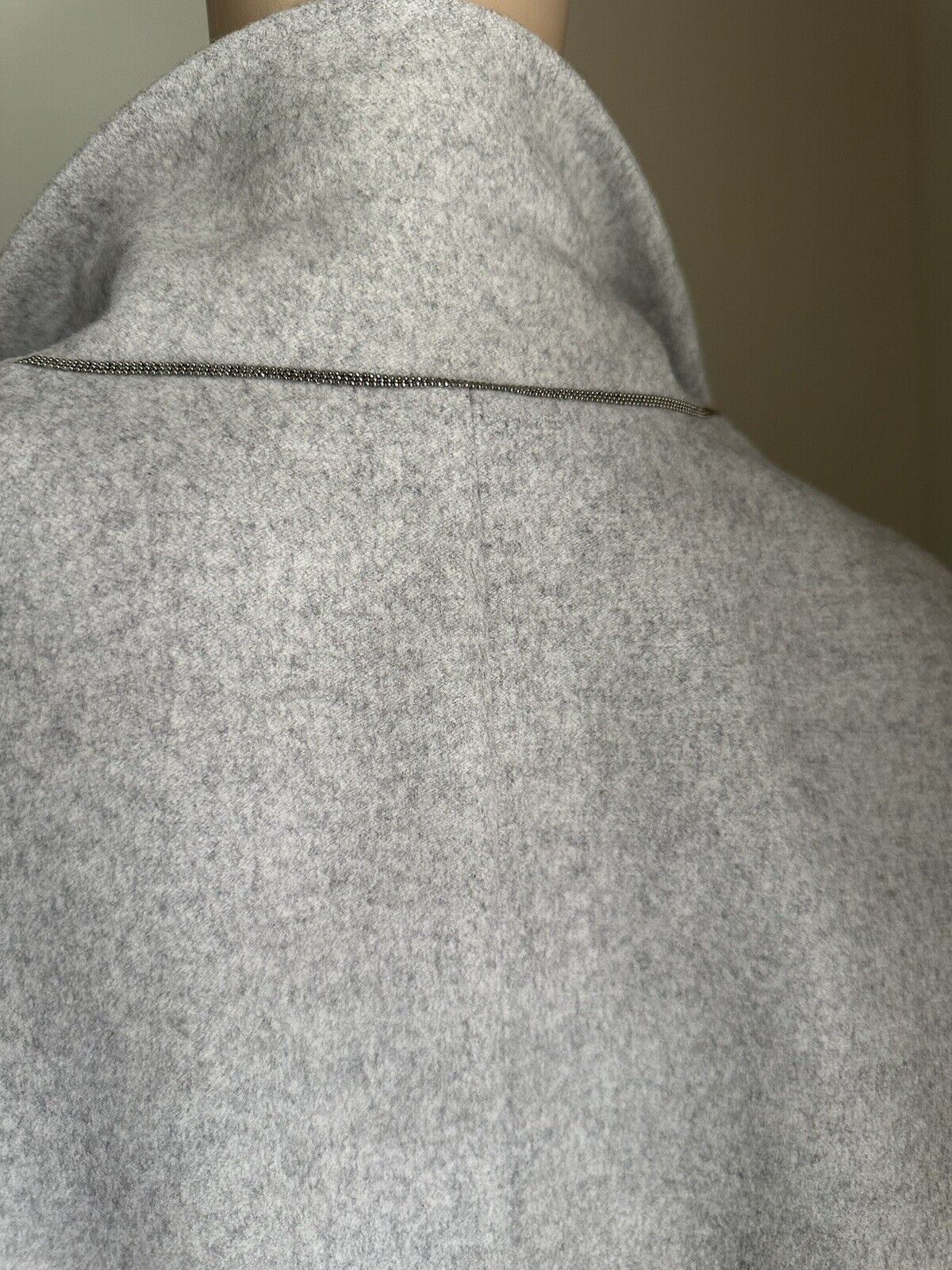 New $7495 Brunello Cucinelli Water Resistant Wool Blend Coat Pebbl Gray 40/4