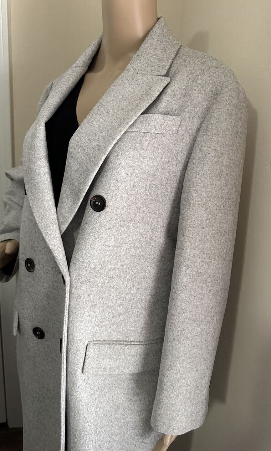 Новое водостойкое шерстяное пальто Brunello Cucinelli за 7495 долларов США, цвет Pebbl Grey 40/4