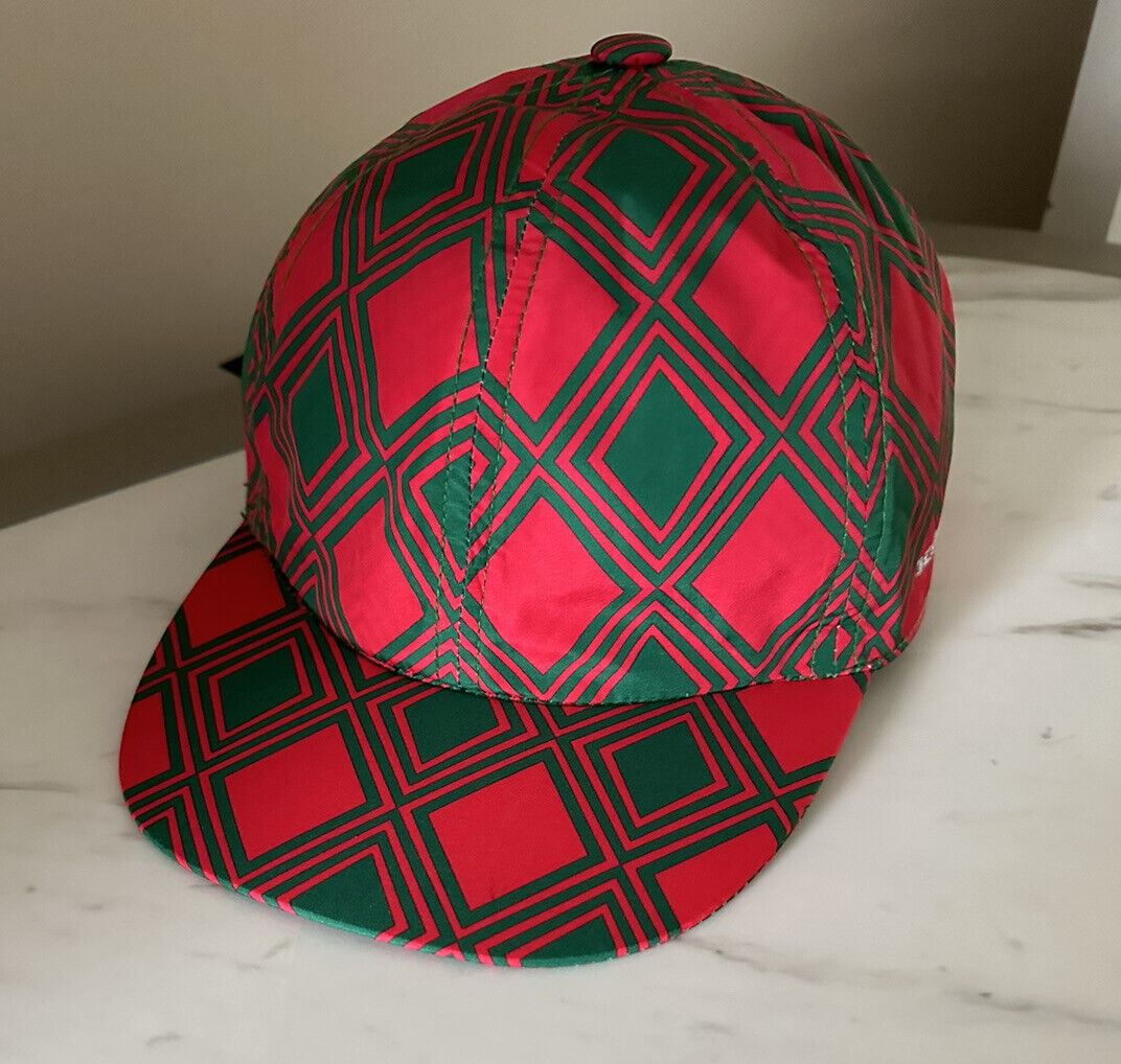 NWT Kiton Diamond-Print Baseball Cap Hat Red Size L