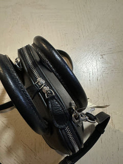 Neue BALENCIAGA XXS Paris Logo Leder-Top-Griff-Tasche Schwarz/Weiß Italien