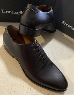 Neue 1250 $ Ermenegildo Zegna Couture Oxford-Lederschuhe DK Braun 12 US Italien
