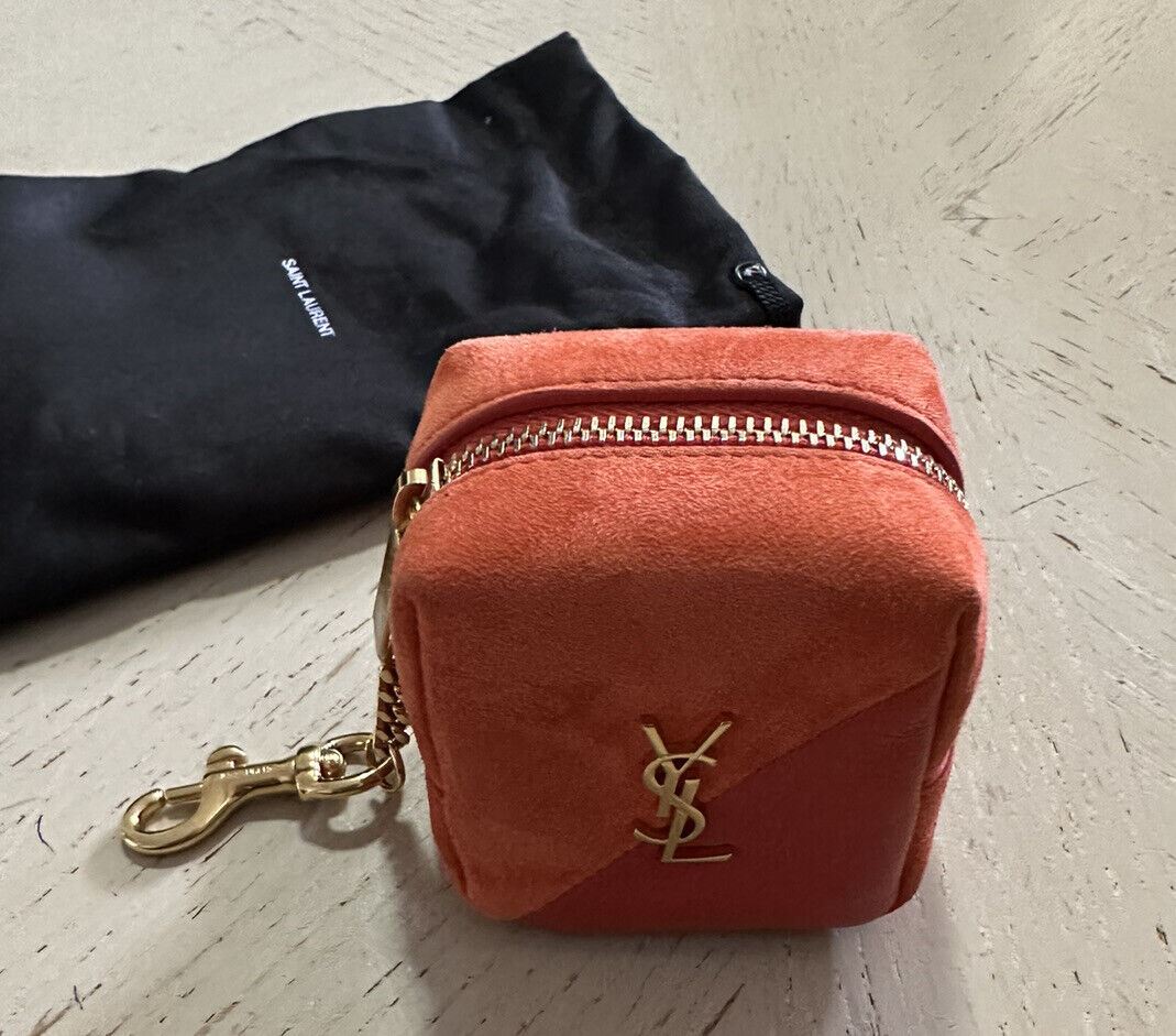 Saint Laurent Jamie Suede & Leather Bag Charm in Orange