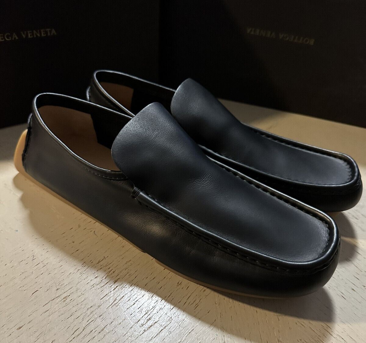 Новые мужские кожаные лоферы для водителей Bottega Venetta, черные 10,5 долларов США/43,5 ЕС, 670 долларов США