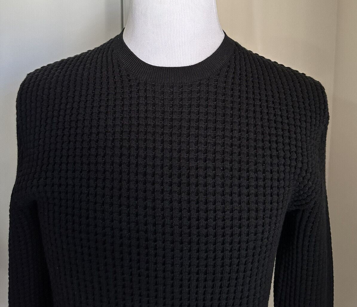 Neu mit Etikett: 1850 $ Bottega Venetta Herren-Pullover mit Rundhalsausschnitt, Schwarz, M, Italien