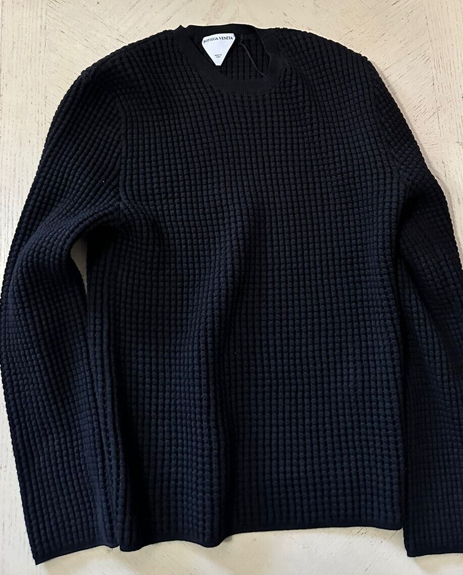 Neu mit Etikett: 1850 $ Bottega Venetta Herren-Pullover mit Rundhalsausschnitt, Schwarz, M, Italien