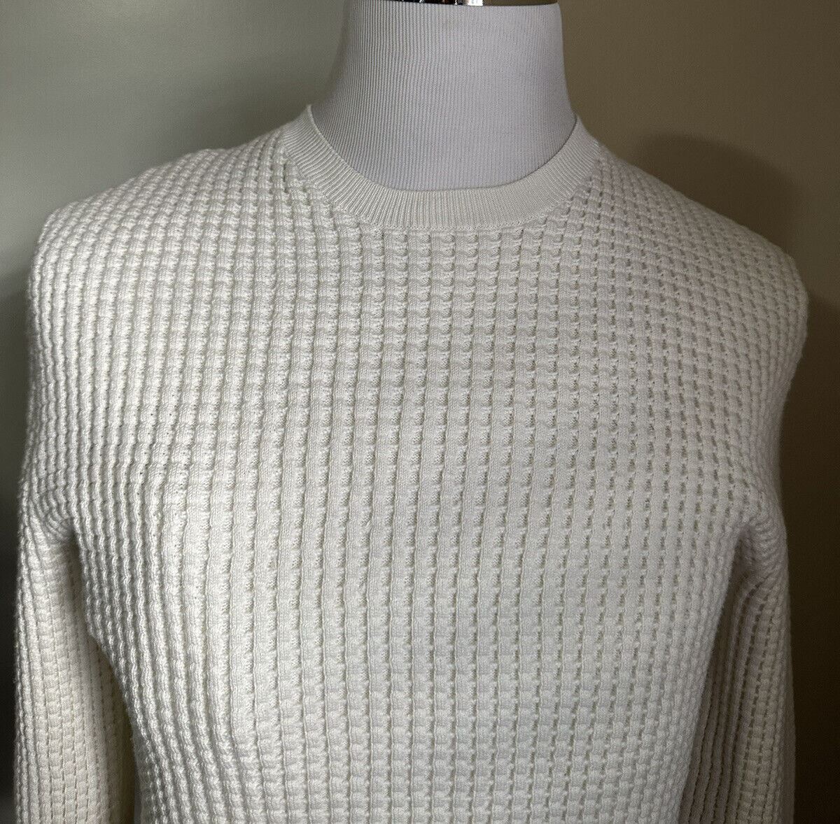 NWT $$1850 Bottega Venetta Men Crewneck Sweater Off White M Italy