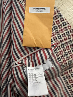 New $2350 Thom Browne Women High Armhole Fitted Jacket White/Multi 40/4 Italy