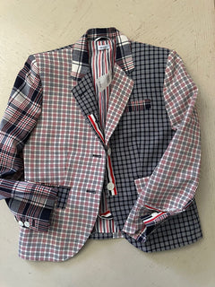 New $2350 Thom Browne Women High Armhole Fitted Jacket White/Multi 40/4 Italy