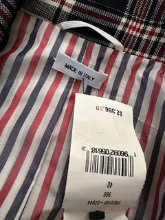 New $2350 Thom Browne Women High Armhole Fitted Jacket White/Multi 40/4 Italy