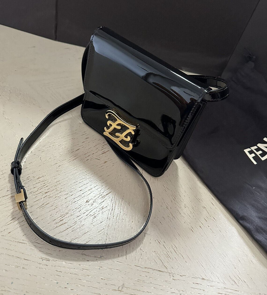 Neue Fendi Carligraphy Kleine Umhängetasche Schwarz 8BT317 Italien