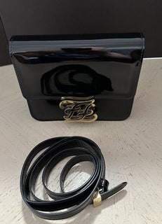 Neue Fendi Carligraphy Kleine Umhängetasche Schwarz 8BT317 Italien