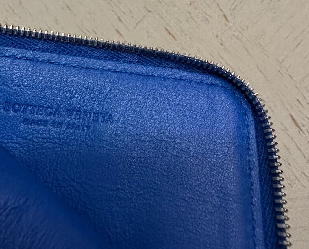New $520 Bottega Veneta Mens Zip Wallet Blue 580283 Italy