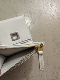 Neu $740 Bottega Veneta Damen Geldbörse Weiß 619066 Italien