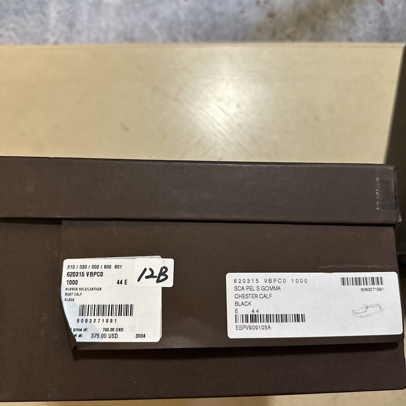 Новые мужские кожаные лоферы Bottega Venetta за 760 долларов, черные 11 US/44 EU