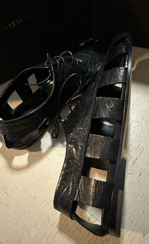 NIB 890 $ Bottega Venetta Herren Light Lux Leder Sandalenschuhe Schwarz 10,5 US/43,5