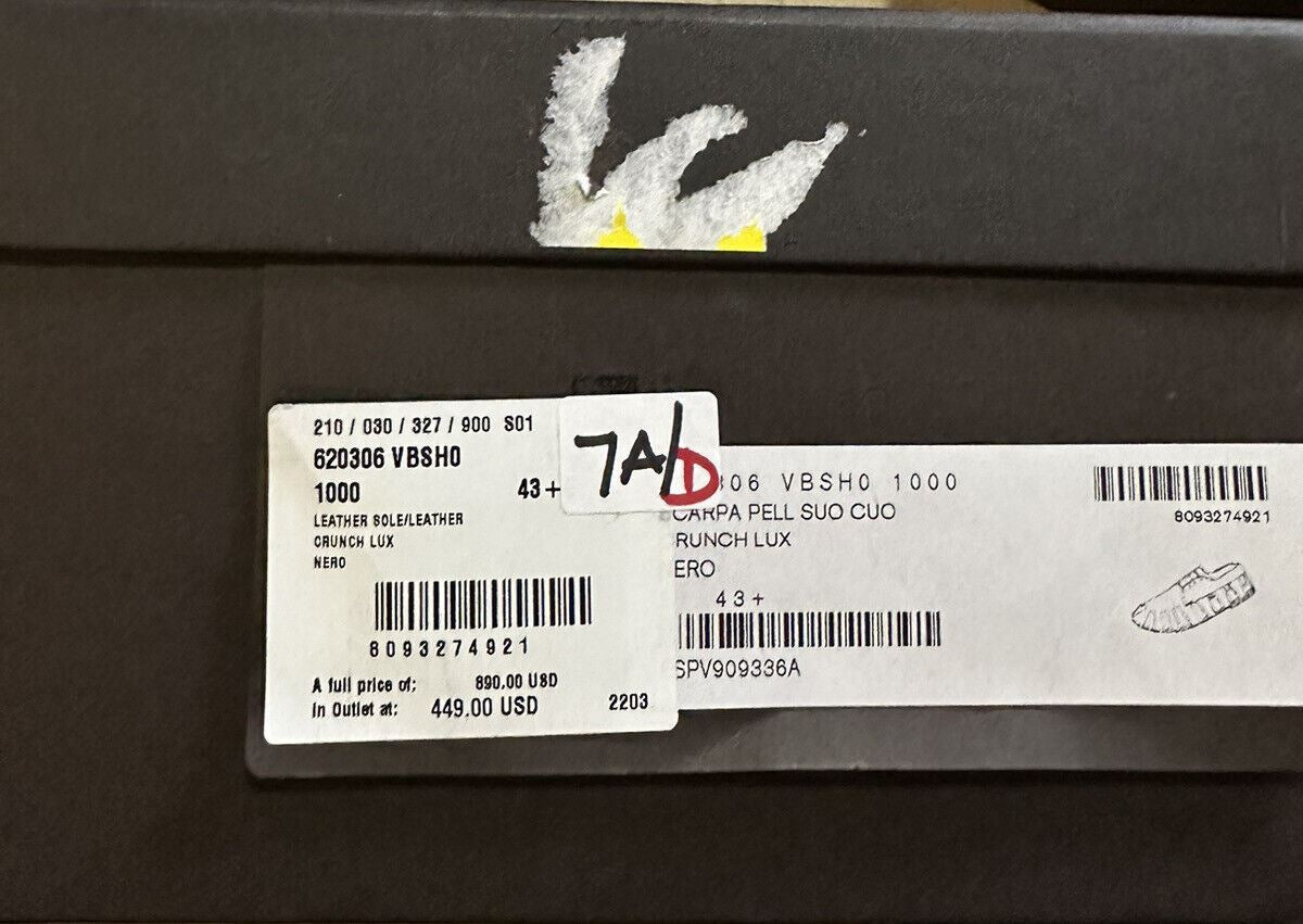 СИБ 890 долларов США Bottega Venetta Мужские легкие кожаные сандалии класса люкс черные 10,5 США/43,5