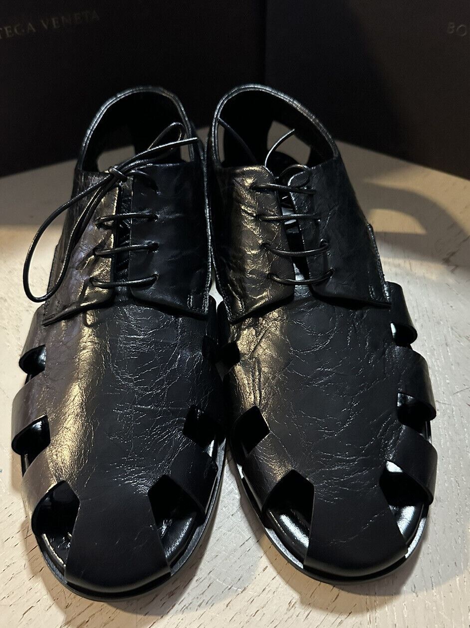 NIB $ 890 Bottega Venetta Herren Light Lux Leder Sandalenschuhe Schwarz 10 US/43